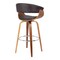 Armen Living Julyssa 30" Bar Height Swivel Brown Faux Leather and Walnut Wood Bar Stool LCJSBAWABR30 - alternate 8